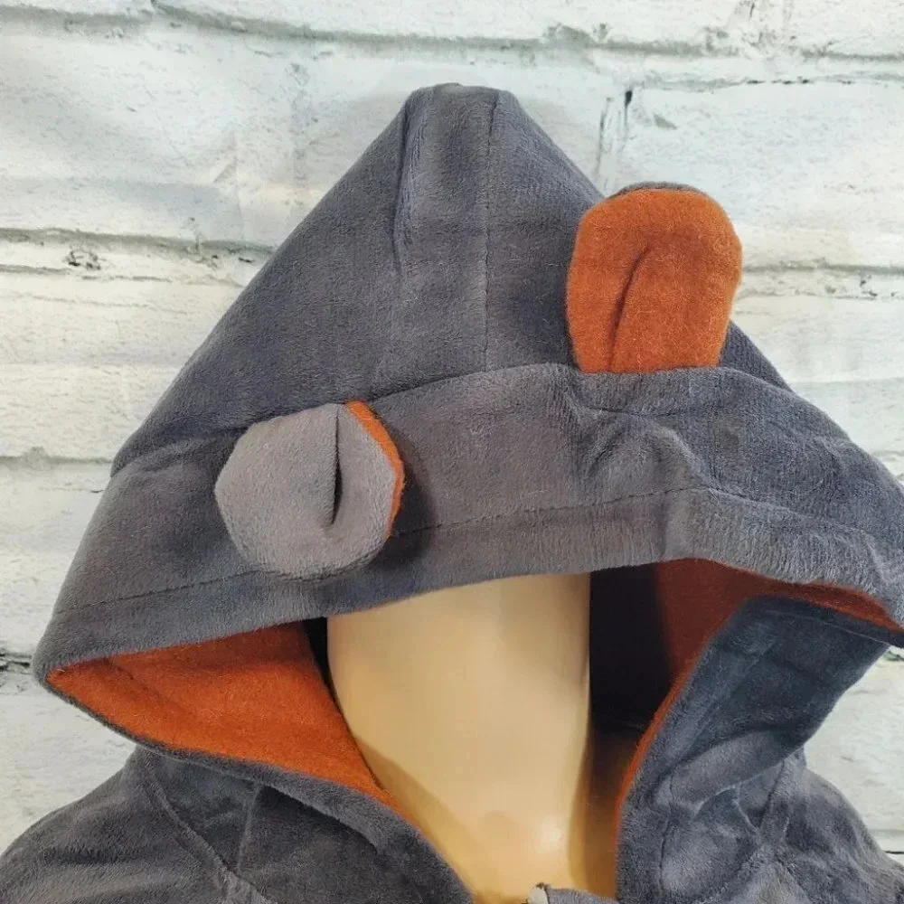 3T Toddler Grey Teddy Bear 2 piece Hoodie and Pants Velvet Outfit Set